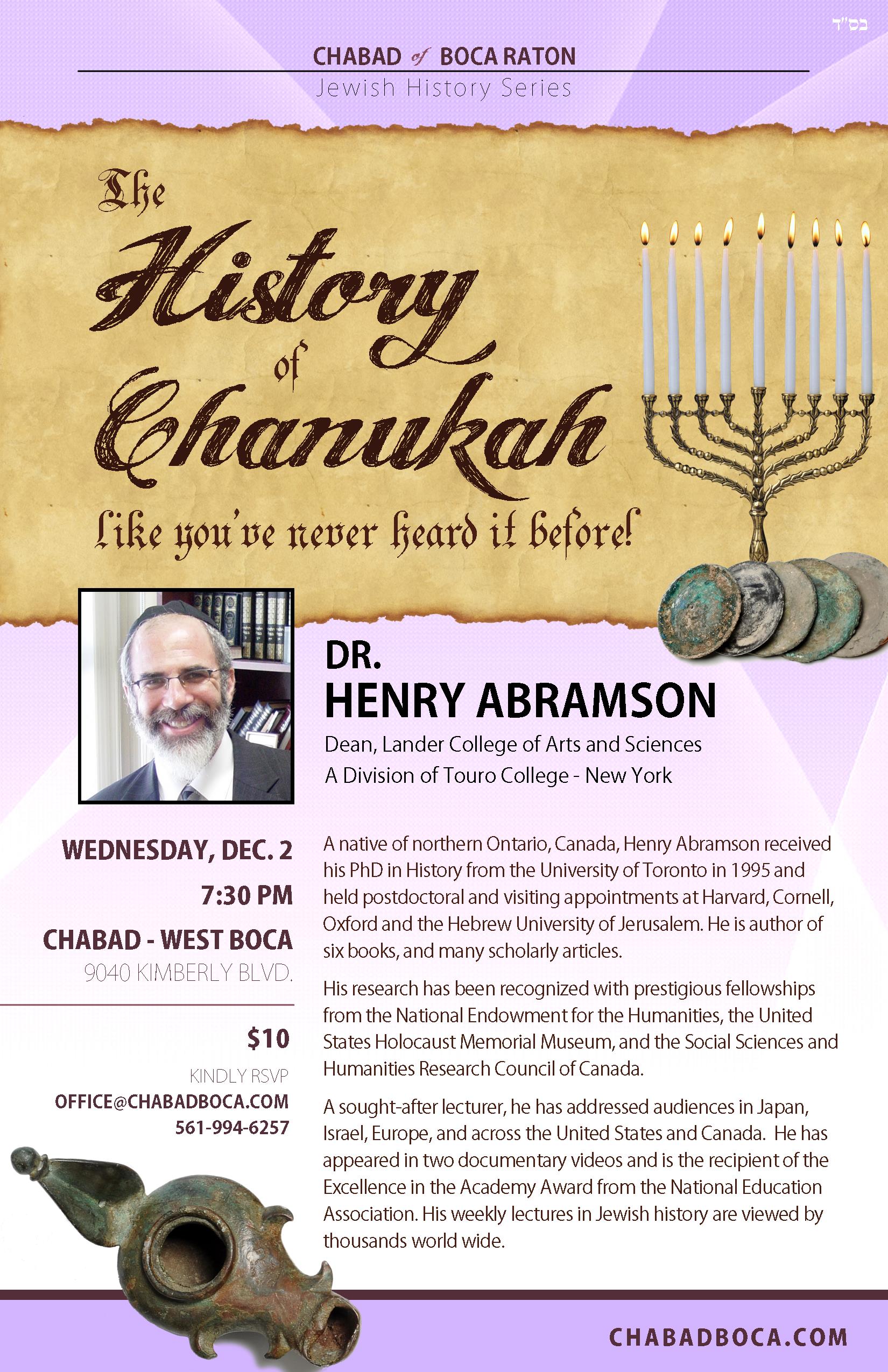 TONIGHT! The History of&nbsp;Chanukah