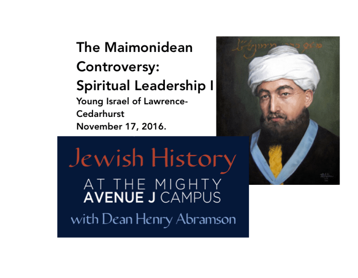 The Maimonidean Controversy