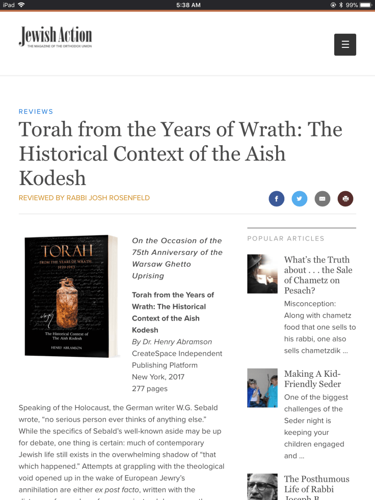 Rabbi Josh Rosenfeld on the Aish&nbsp;Kodesh