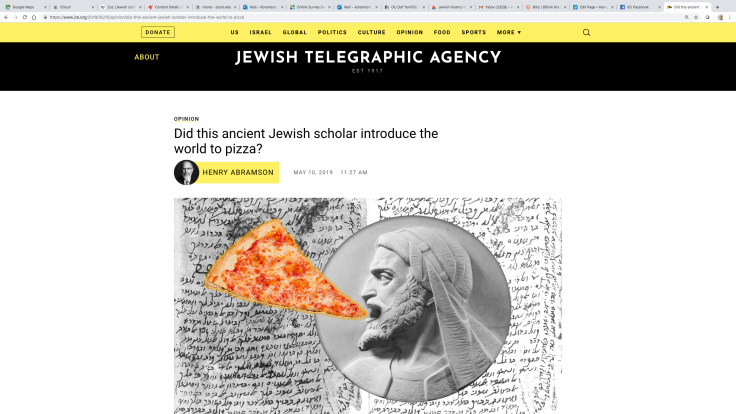 Did a Jewish Scholar Introduce Pizza to the&nbsp;World?
