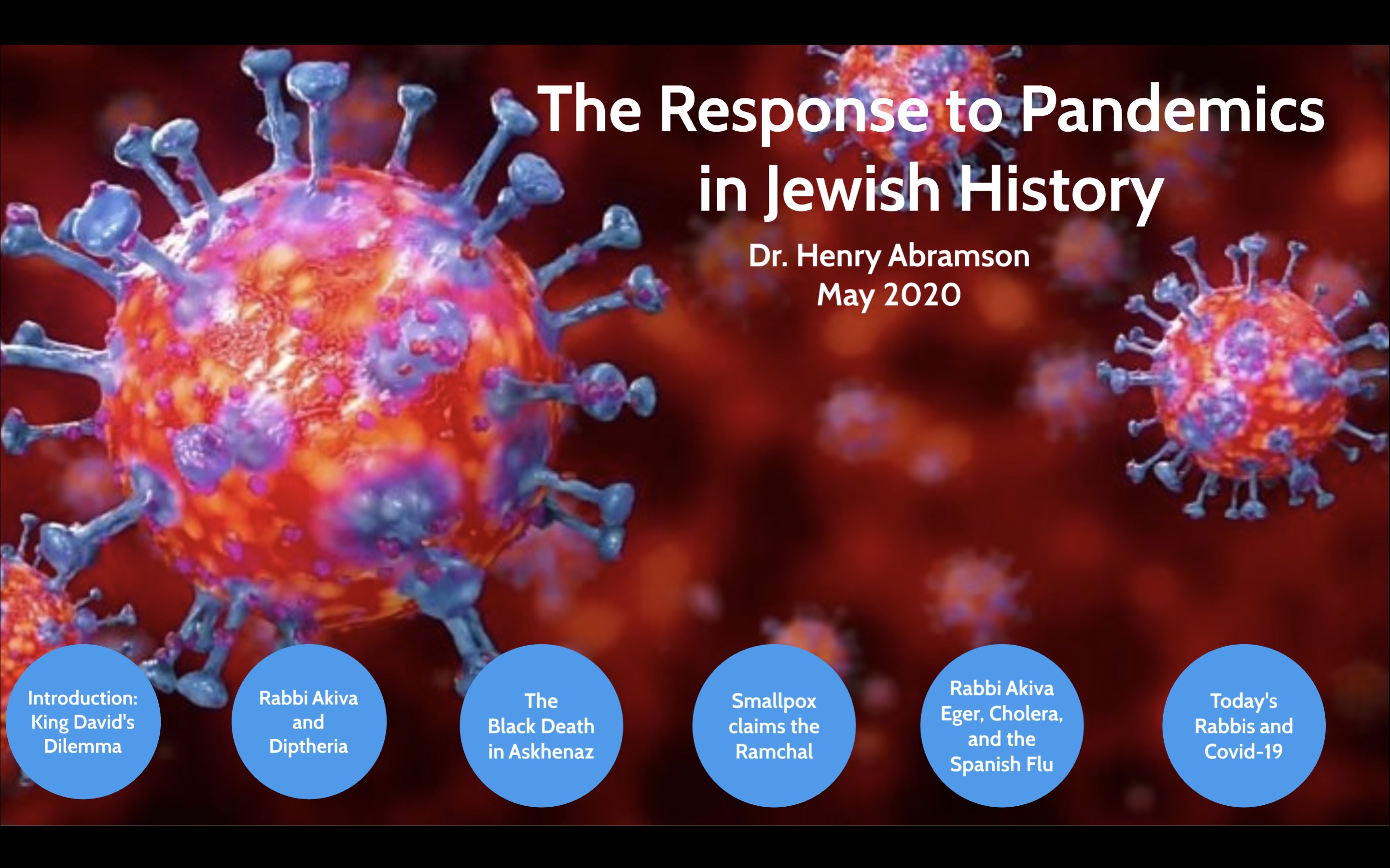 The Response to Pandemics in Jewish History The Response to Pandemics in Jewish History