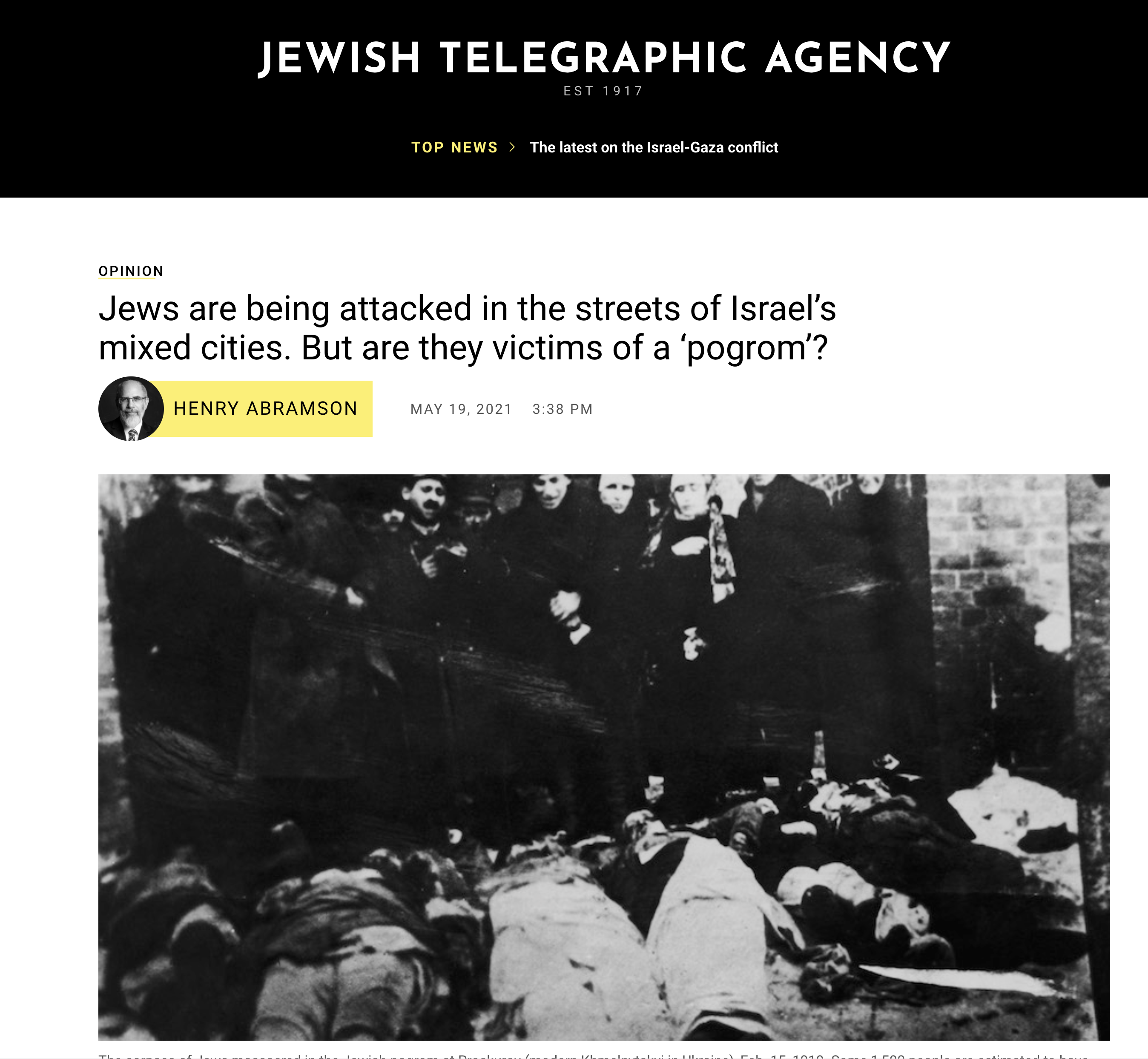 Can we use the word “pogrom” in&nbsp;Israel?