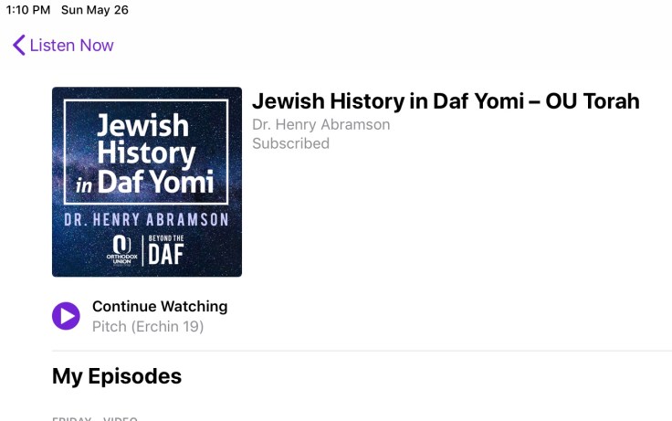 Jewish History in Daf Yomi Podcasts now&nbsp;Live!